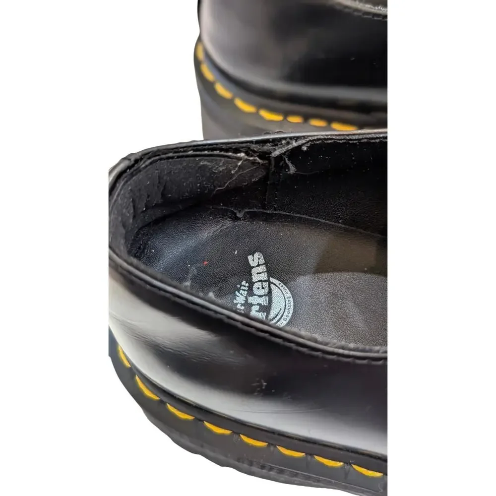 Dr. Martens 1461 Quad Platform Black Smooth Leather Shoes Men’s 7 Women’s 8